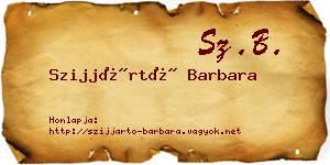 Szijjártó Barbara névjegykártya
