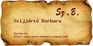 Szijjártó Barbara névjegykártya